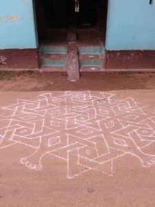 Kolam outside the Komal house