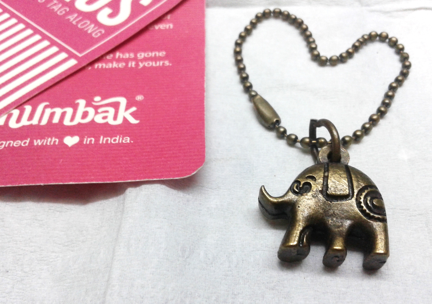 A baby elephant, proudly saying 'designed with love in India'!